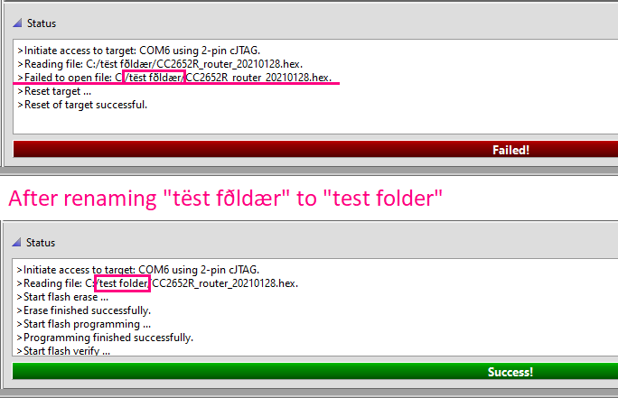 Extended characters in path/filename failure